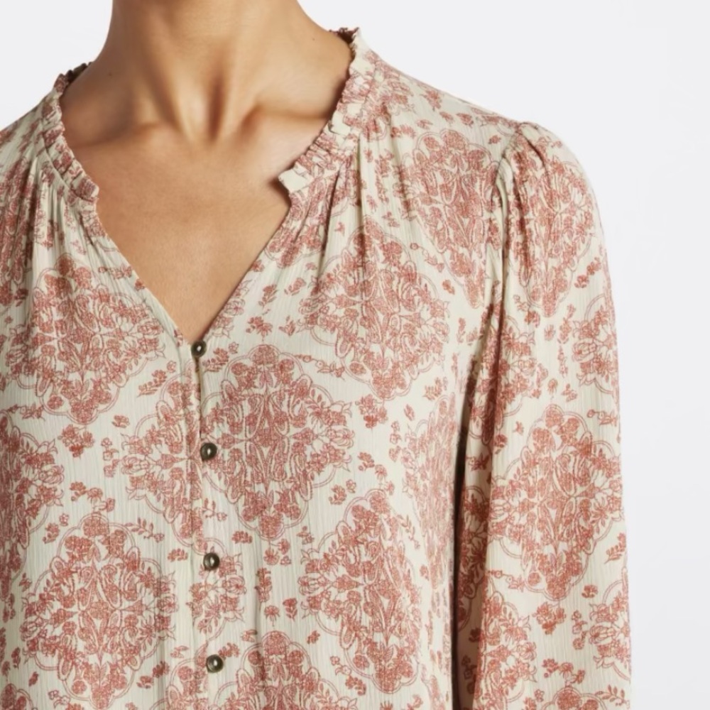 Mason & Belle Tierra Smocked Sleeve Woven Top